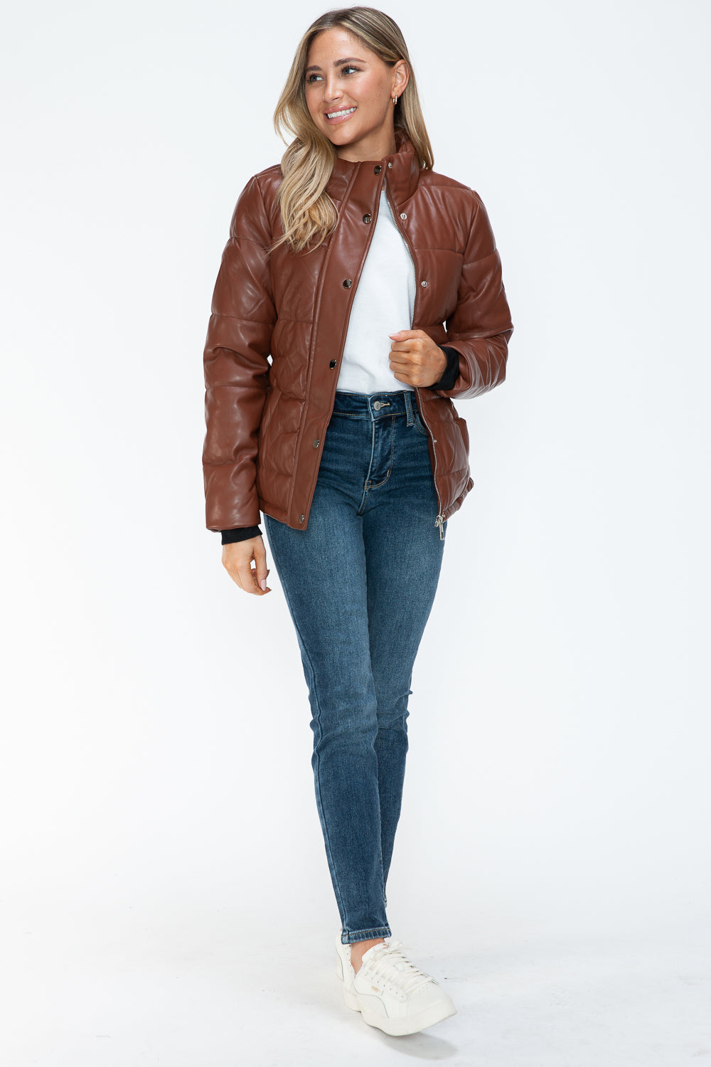 YMI Pocketed Zip Up Turtleneck Puffer Jacket 15766 | Gulf Resellers