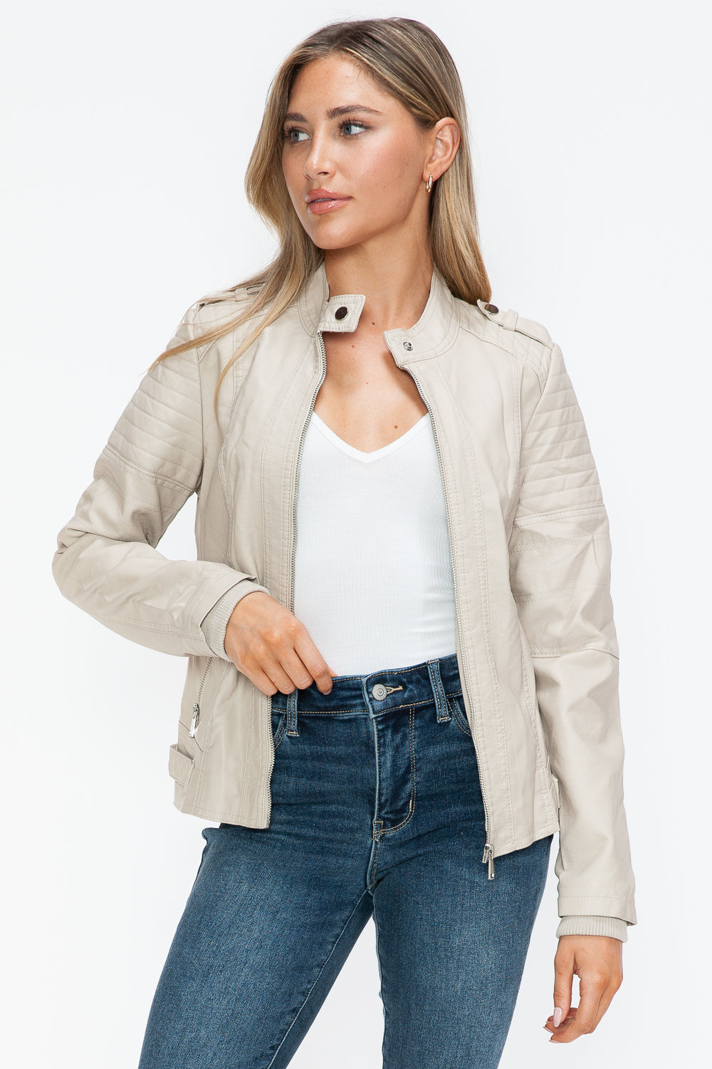 Snobbish PU Leather Biker Jacket with Side Zip Pockets 15620 | Gulf Resellers