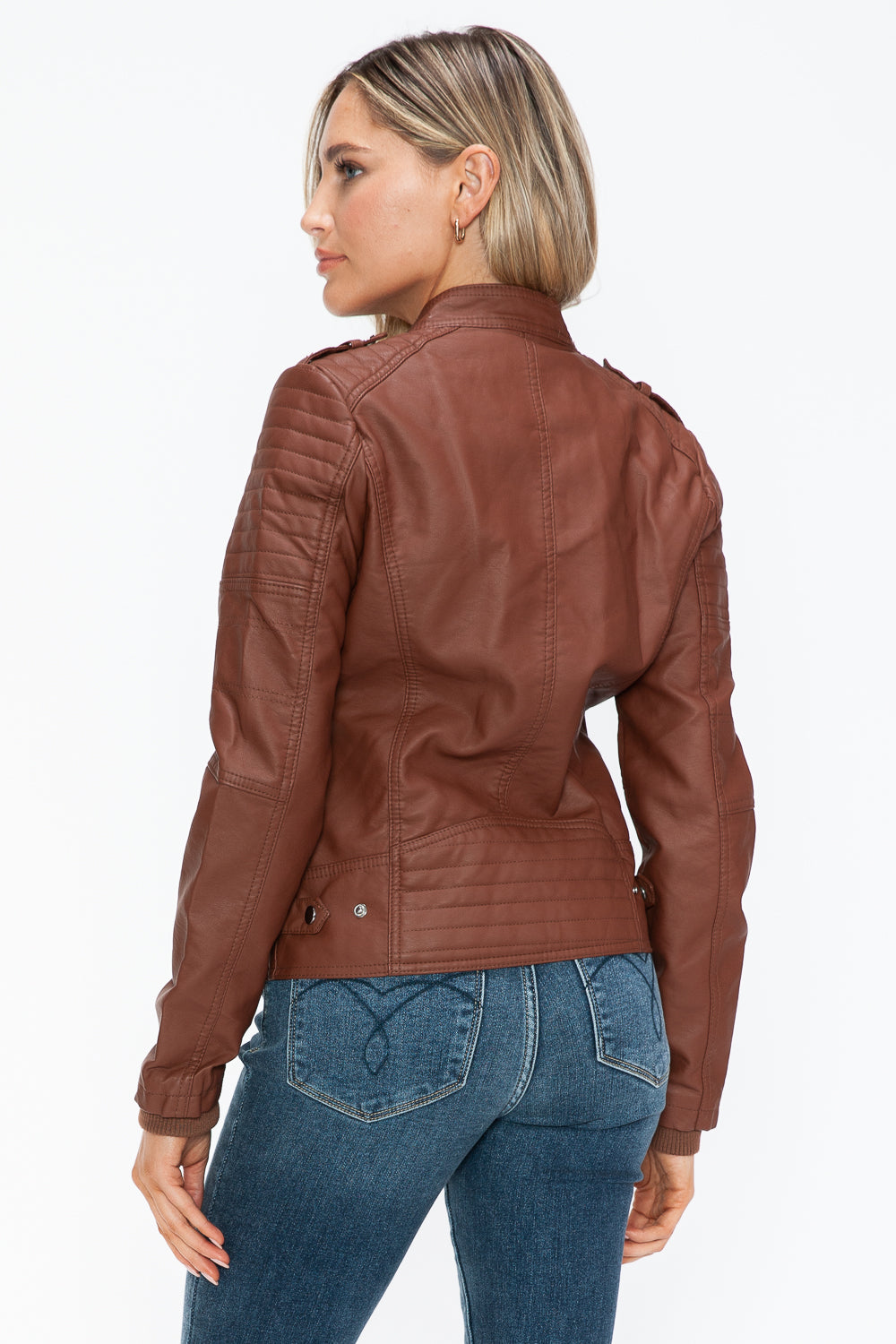 Snobbish PU Leather Biker Jacket with Side Zip Pockets 15198 | Gulf Resellers