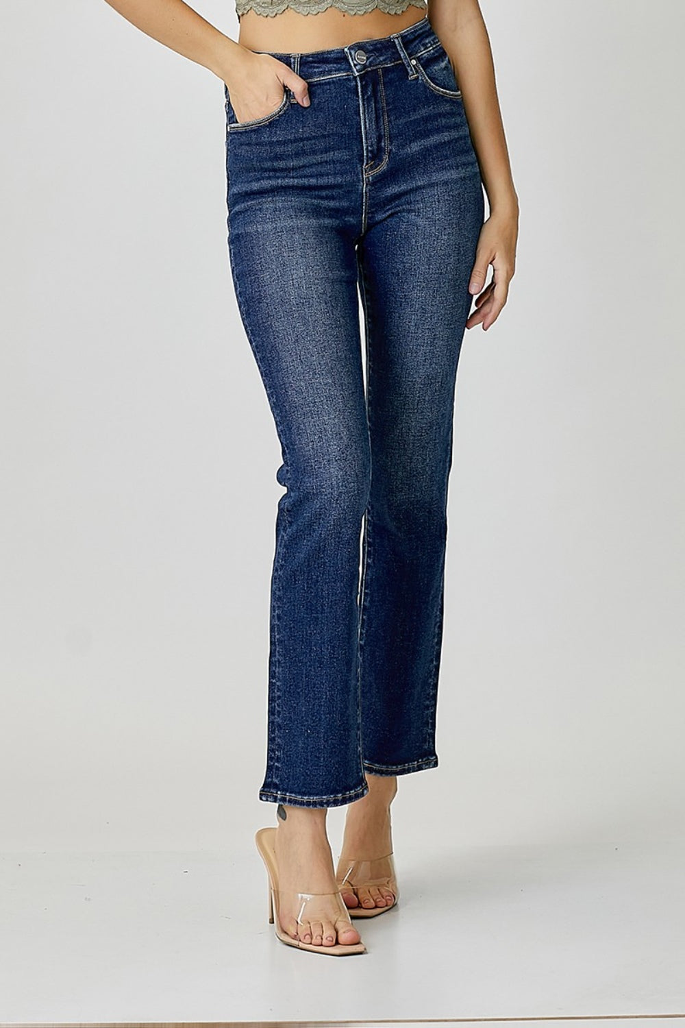 RISEN Full Size High Waist Straight Jeans 5049 | Gulf Resellers