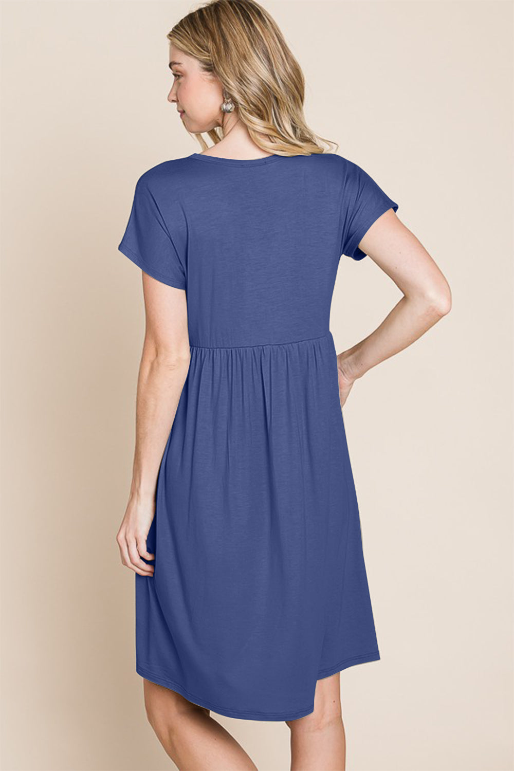BOMBOM V-Neck Short Sleeve Dress 9327 | Gulf Resellers