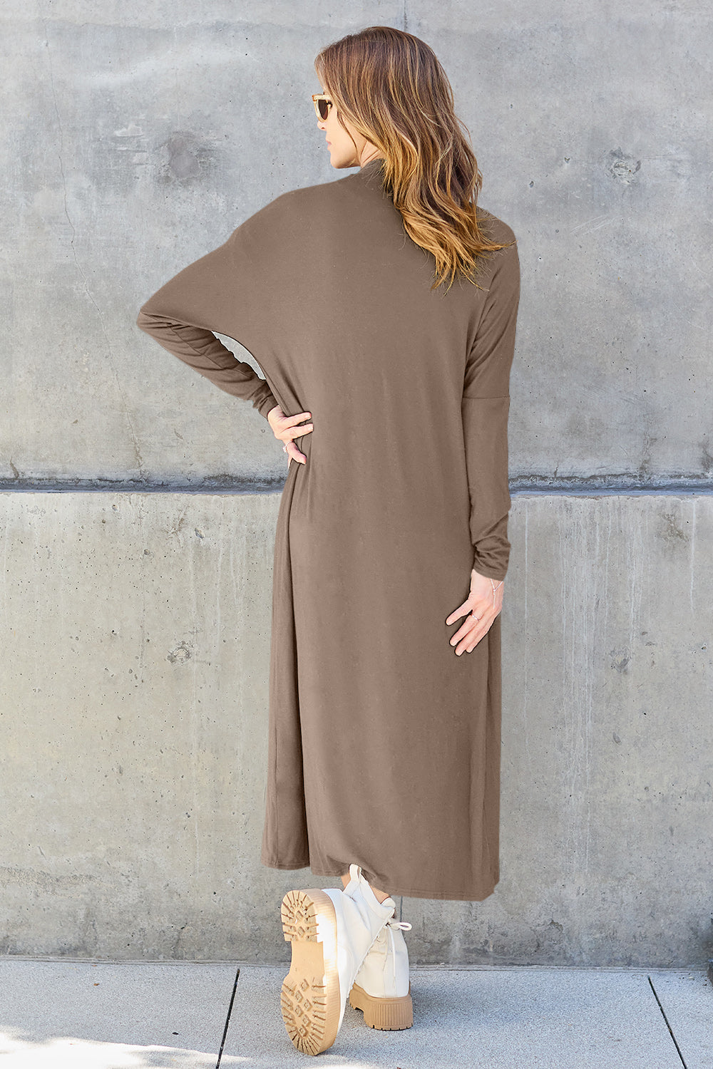 Basic Bae Full Size Open Front Long Sleeve Cover Up 12509 | Gulf Resellers
