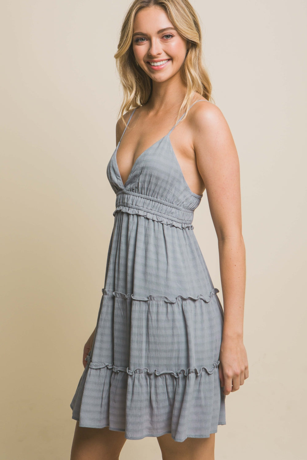 Love Tree Frill V-Neck Cami Dress 5228 | Gulf Resellers