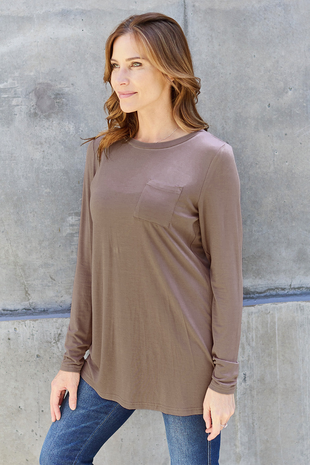 Basic Bae Full Size Round Neck Long Sleeve Top 8033 | Gulf Resellers