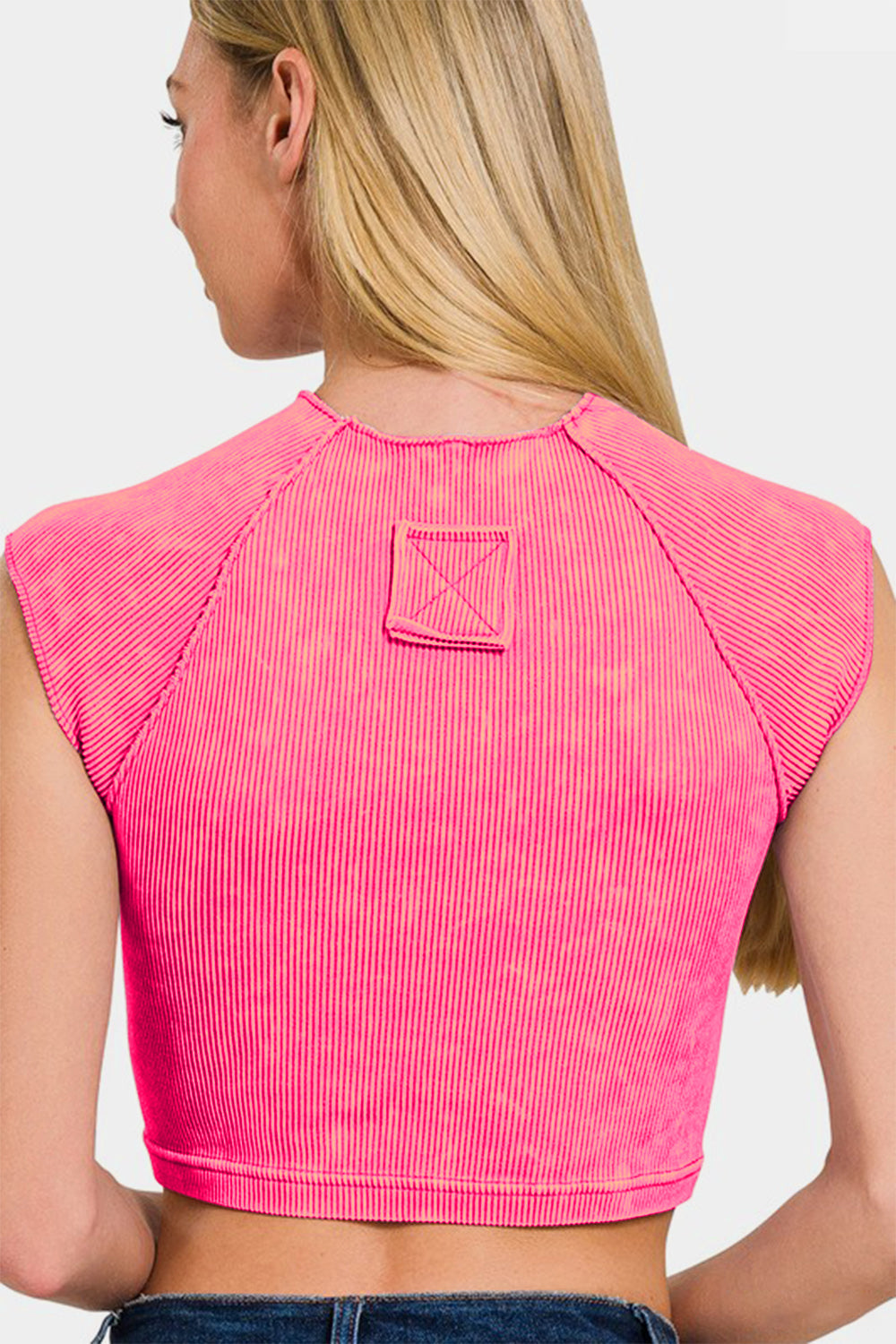 Zenana Ribbed Round Neck Cropped Top 18641 | Gulf Resellers