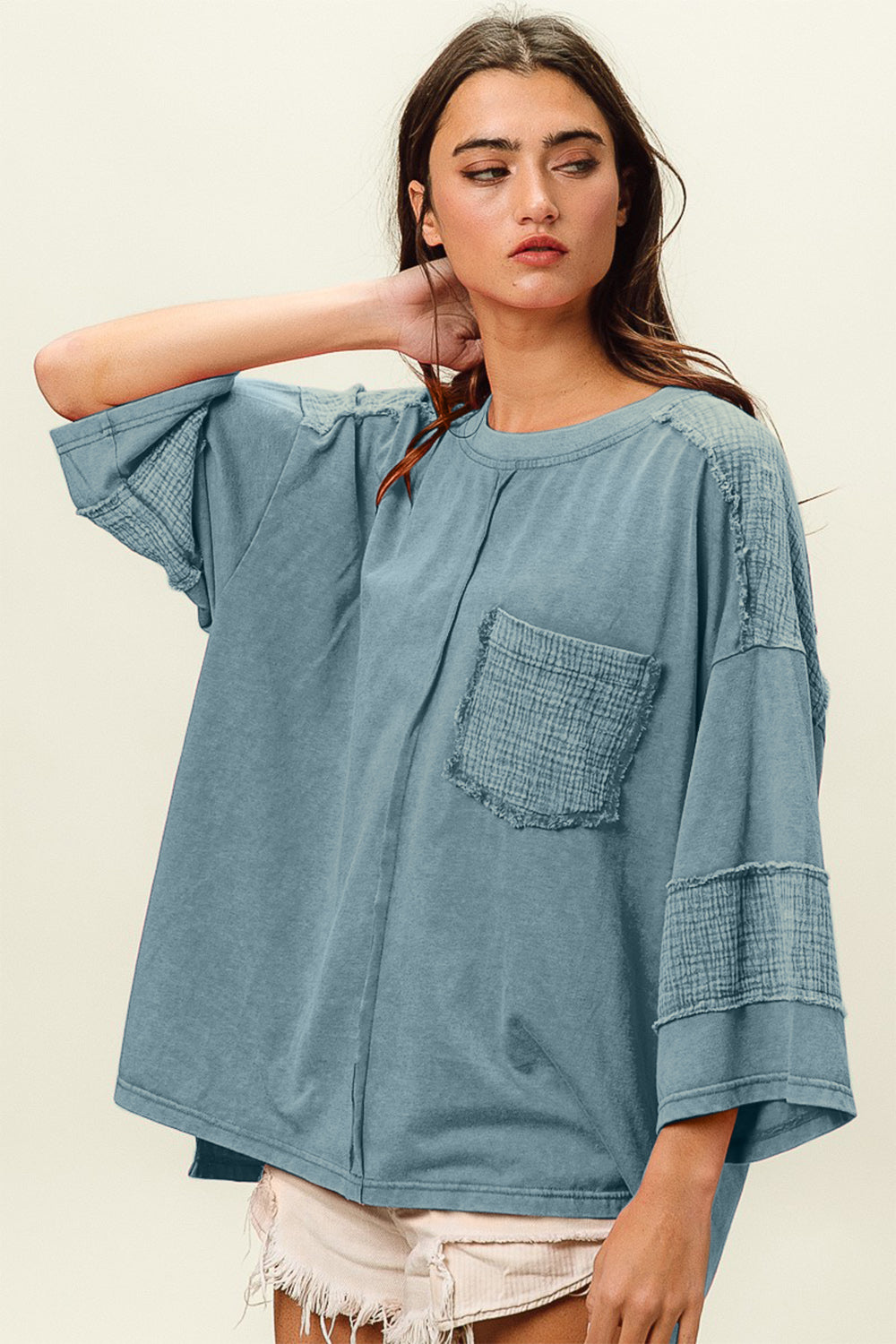 BiBi High-Low Washed T-Shirt 6882 | Gulf Resellers