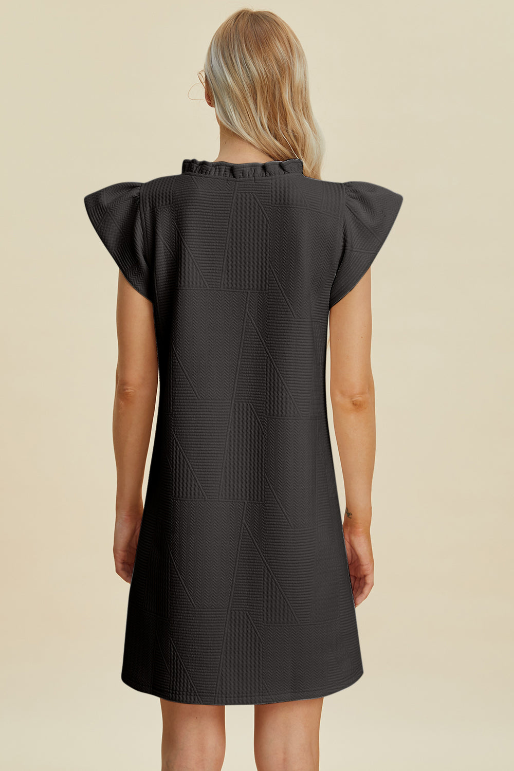 Double Take Full Size Ruffled V-Neck Cap Sleeve Dress 15083 | Gulf Resellers
