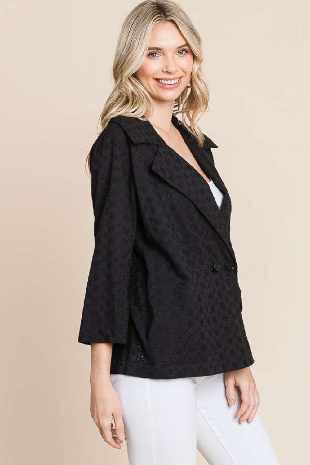 Culture Code Double Breasted Eyelet Jacket with Pockets 13674 | Gulf Resellers