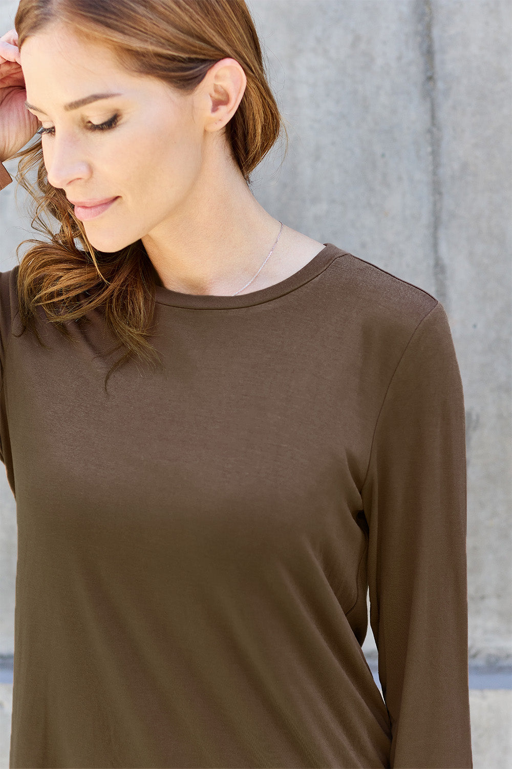 Basic Bae Full Size Round Neck Long Sleeve Top 7160 | Gulf Resellers