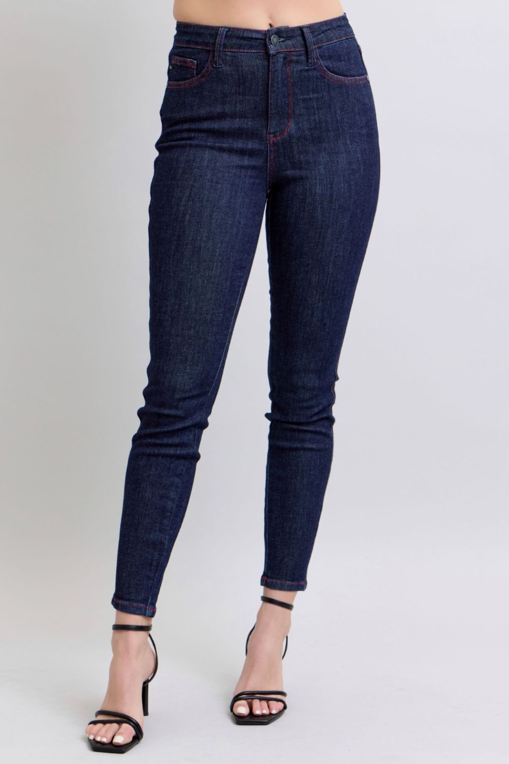 Judy Blue Full Size Heart Shaped Back Pockets Skinny Jeans 8616 | Gulf Resellers