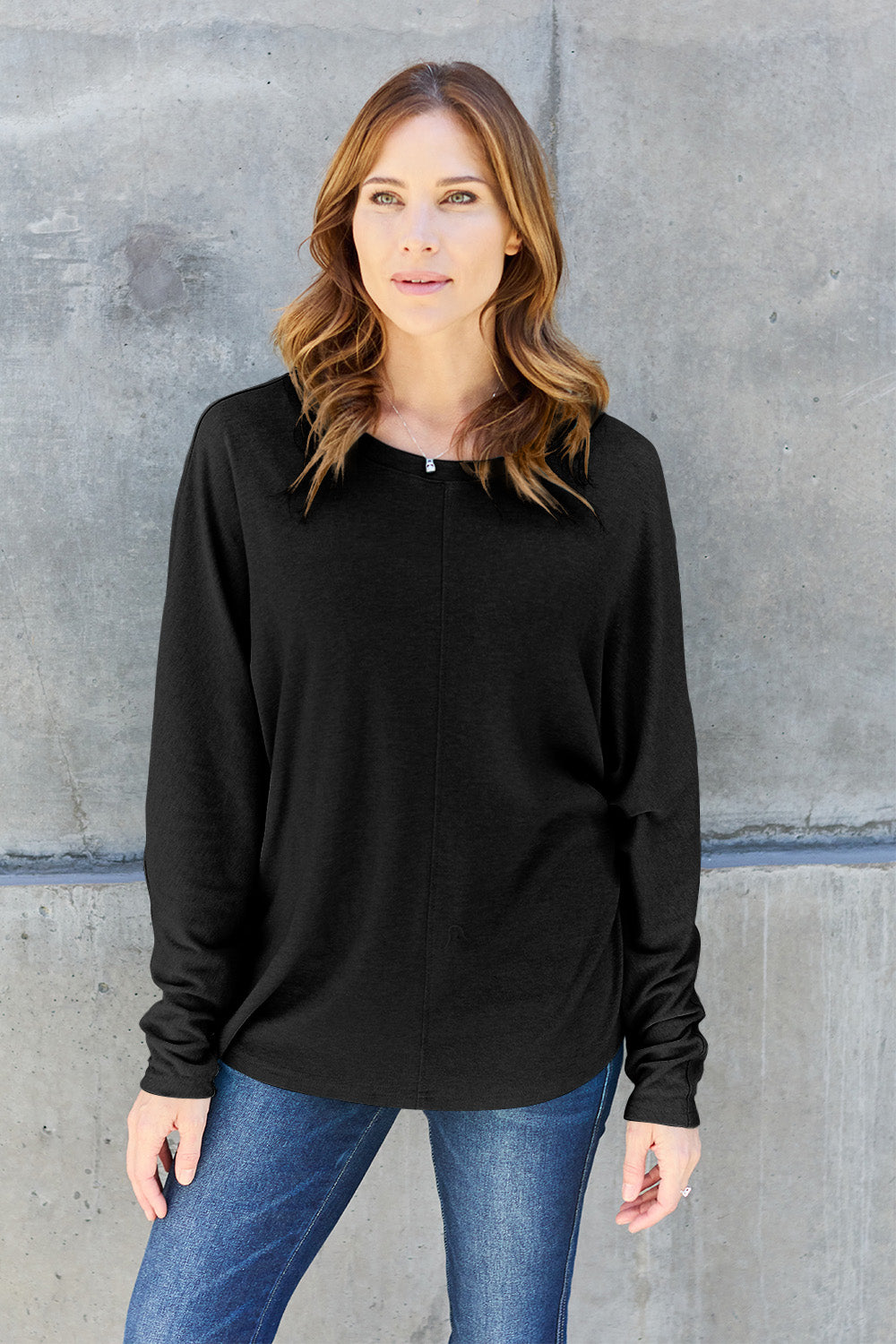Double Take Full Size Round Neck Long Sleeve T-Shirt | Gulf Resellers