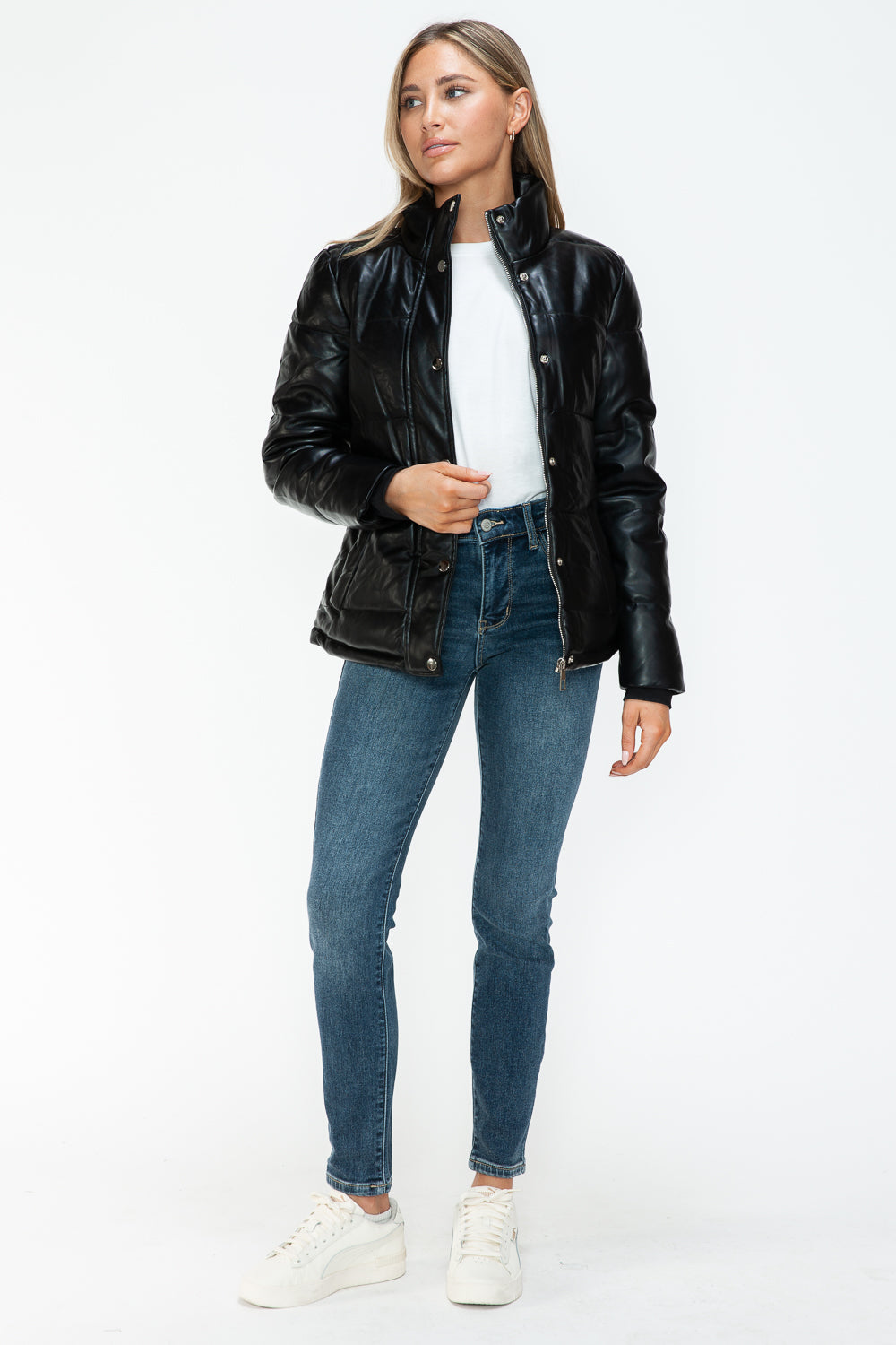 YMI Pocketed Zip Up Turtleneck Puffer Jacket 15194 | Gulf Resellers