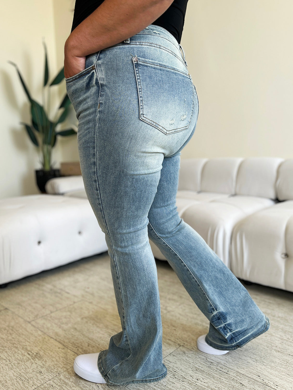 Judy Blue Full Size High Waist Flare Jeans 5882 | Gulf Resellers