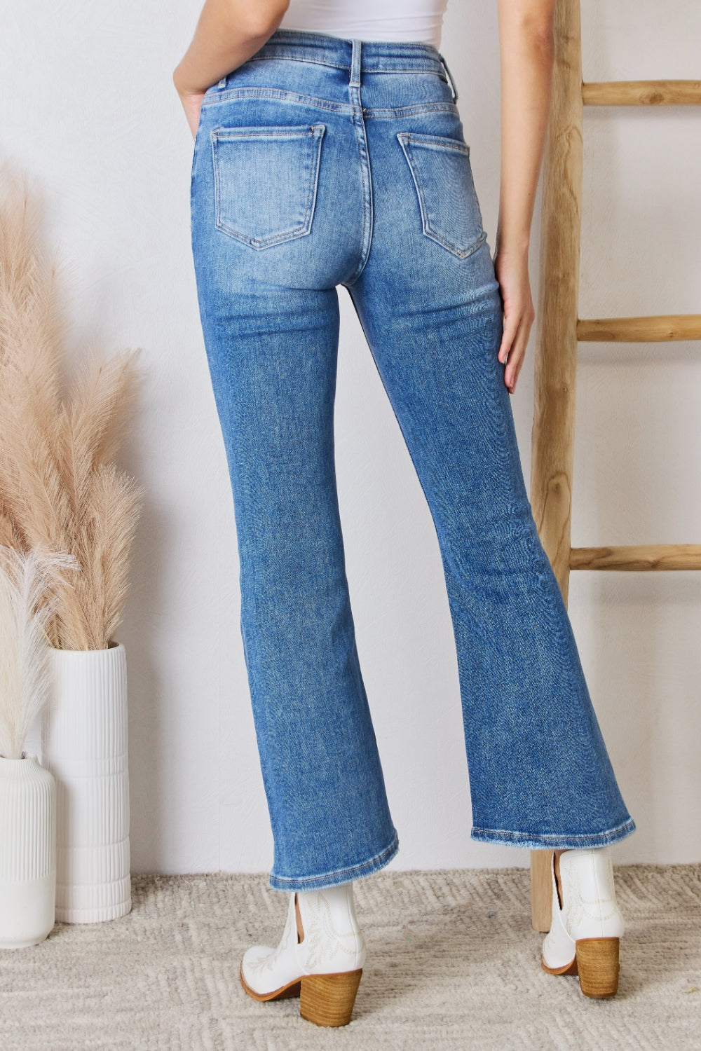 RISEN Full Size High Rise Ankle Flare Jeans | Gulf Resellers