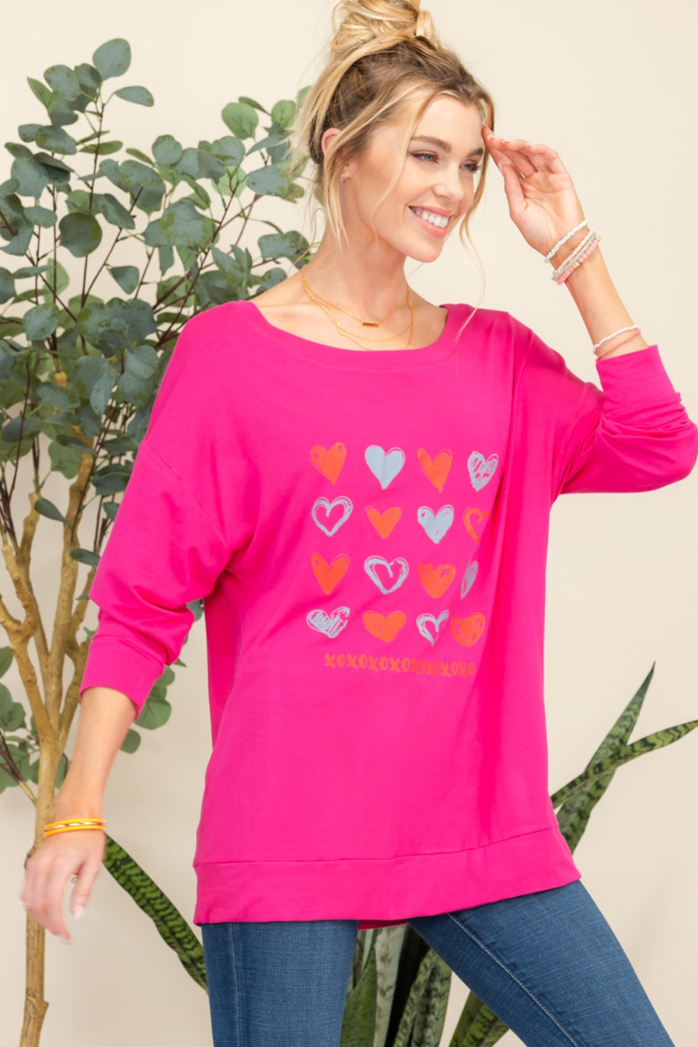 Celeste Full Size Heart Graphic Long Sleeve T-Shirt | Gulf Resellers