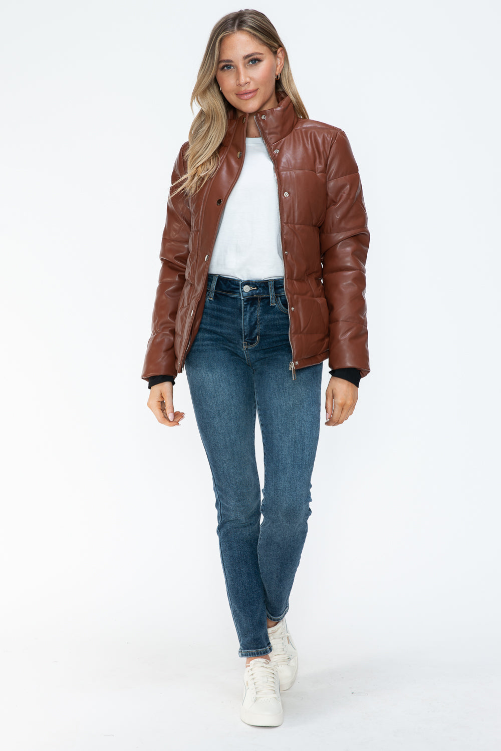 YMI Pocketed Zip Up Turtleneck Puffer Jacket 15764 | Gulf Resellers