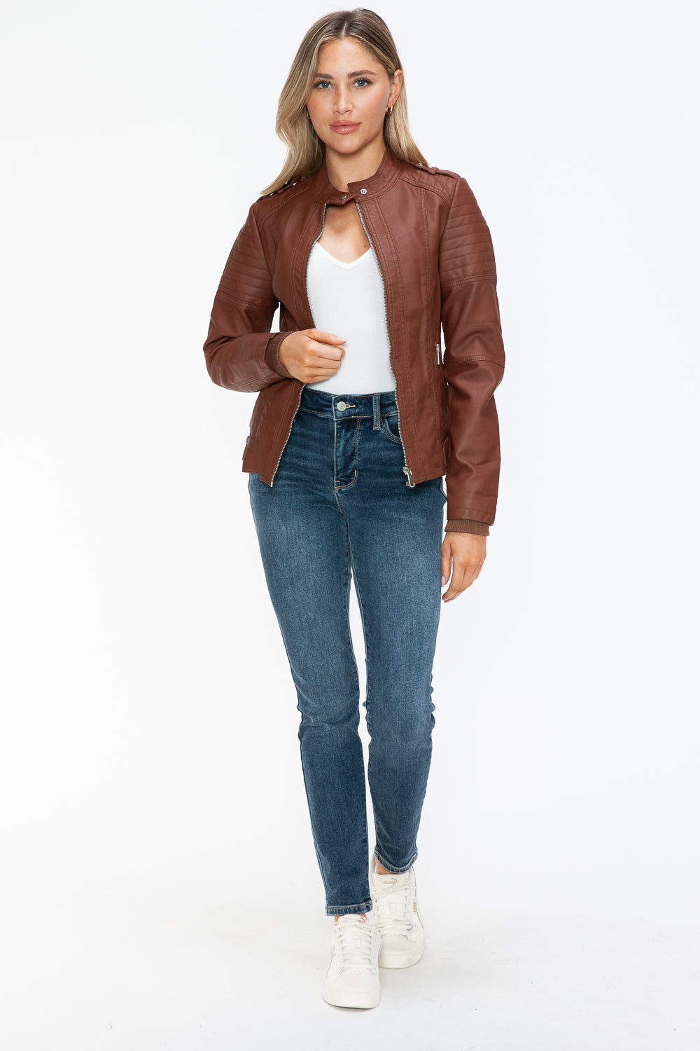 Snobbish PU Leather Biker Jacket with Side Zip Pockets 15209 | Gulf Resellers