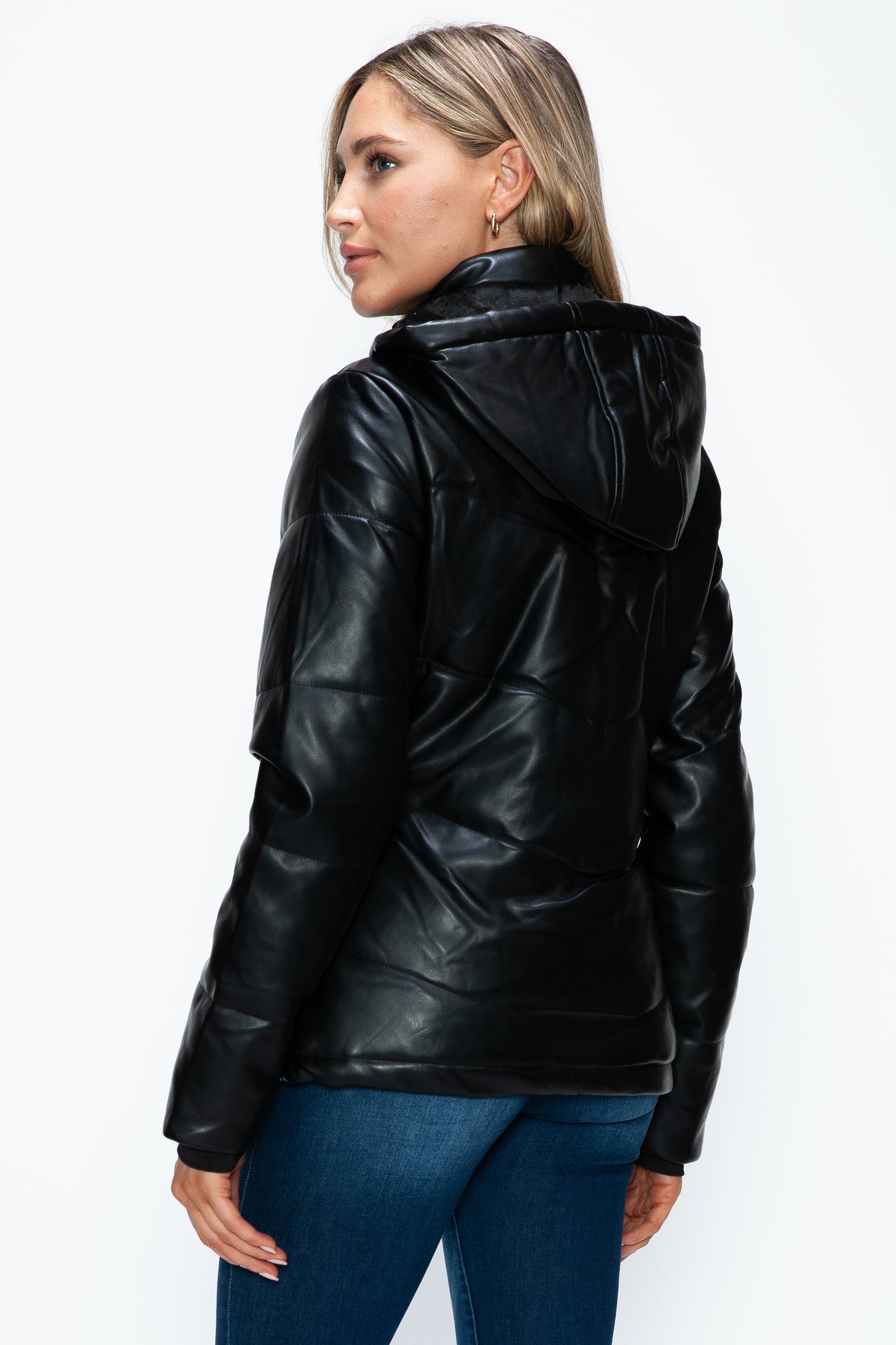 How Dare U Pocketed Zip Up Puffer Jacket with Removable Hood 15702 | Gulf Resellers