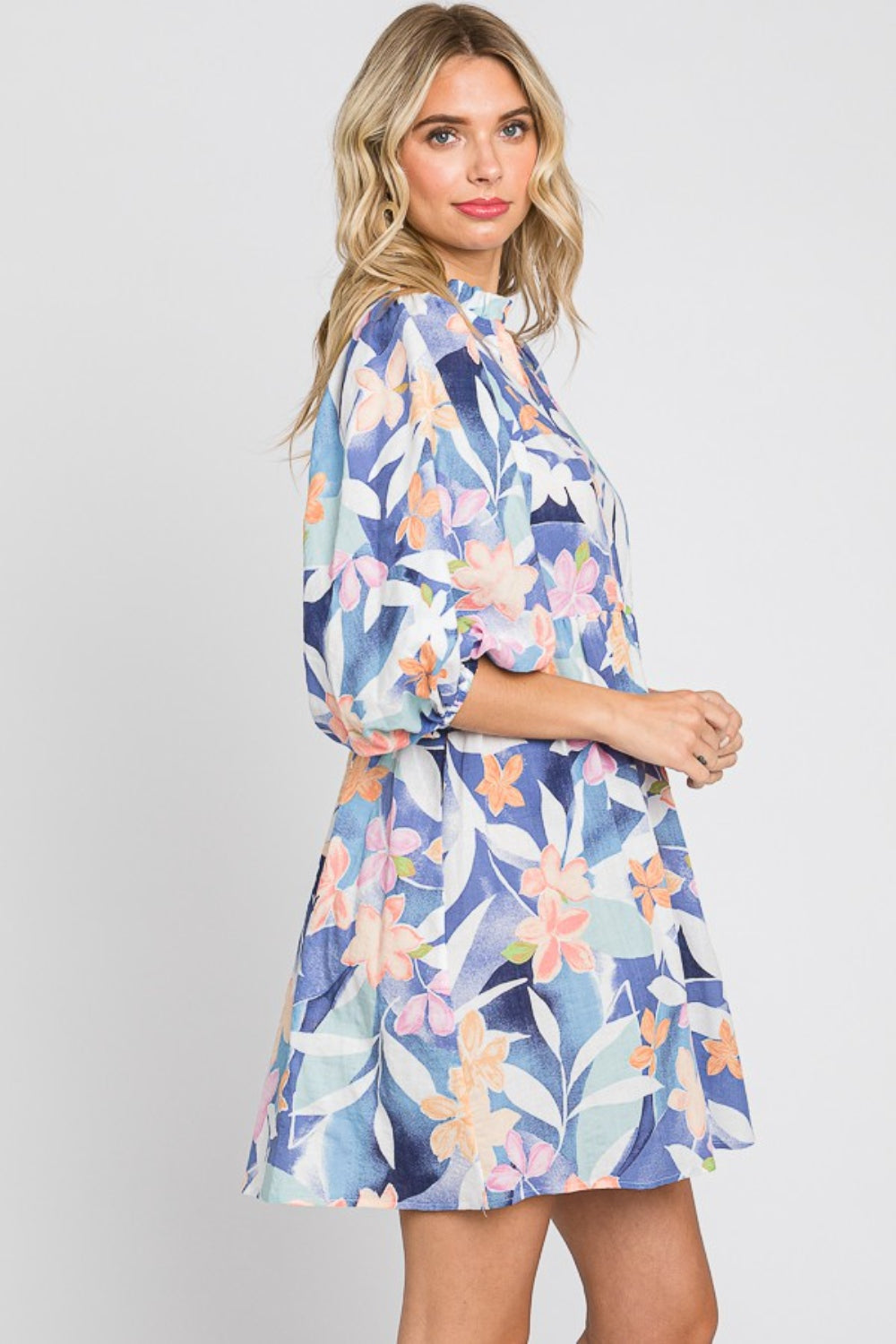 GeeGee Floral Print Mini Dress 7708 | Gulf Resellers