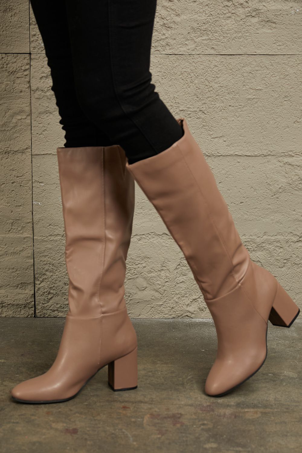 East Lion Corp Block Heel Knee High Boots | Gulf Resellers