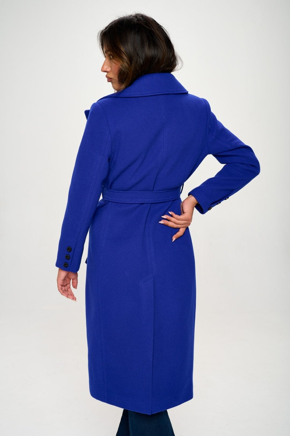 Coalition LA Double-Breasted Longline Coat with Belt 12741 | Gulf Resellers