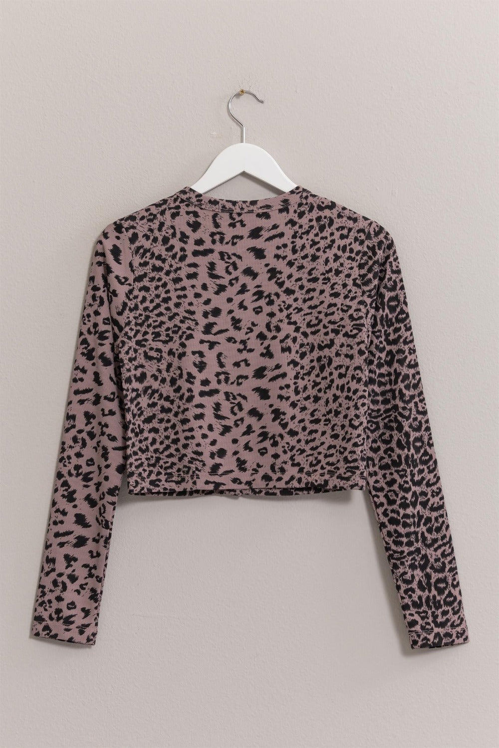 HYFVE Animal Print Snap Down Crop Cardigan 9149 | Gulf Resellers