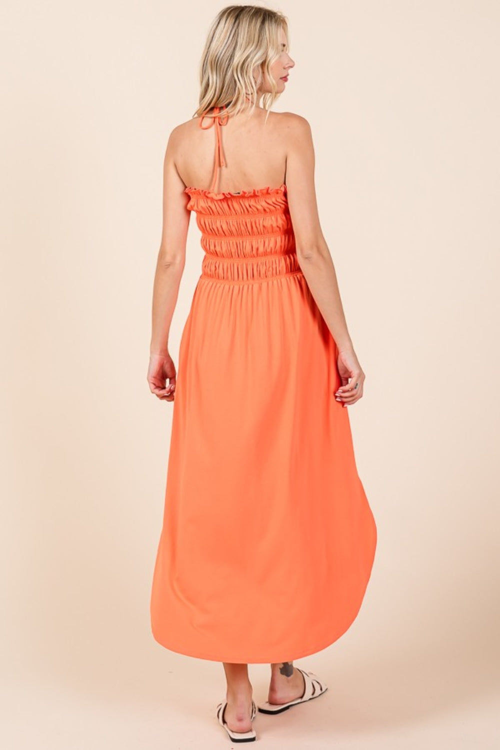Culture Code Tie Back Shirring Dress with Pockets 9414 | Gulf Resellers