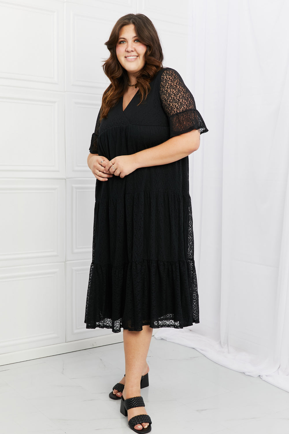 P & Rose Lovely Lace Full Size Tiered Dress | Gulf Resellers