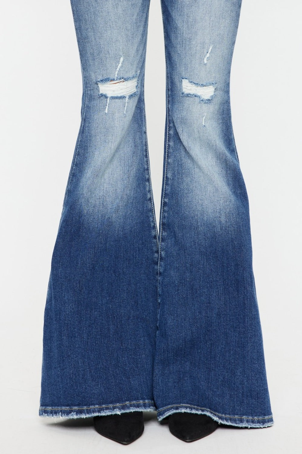 Kancan High Rise Wide Waistband Flare Jeans 9772 | Gulf Resellers