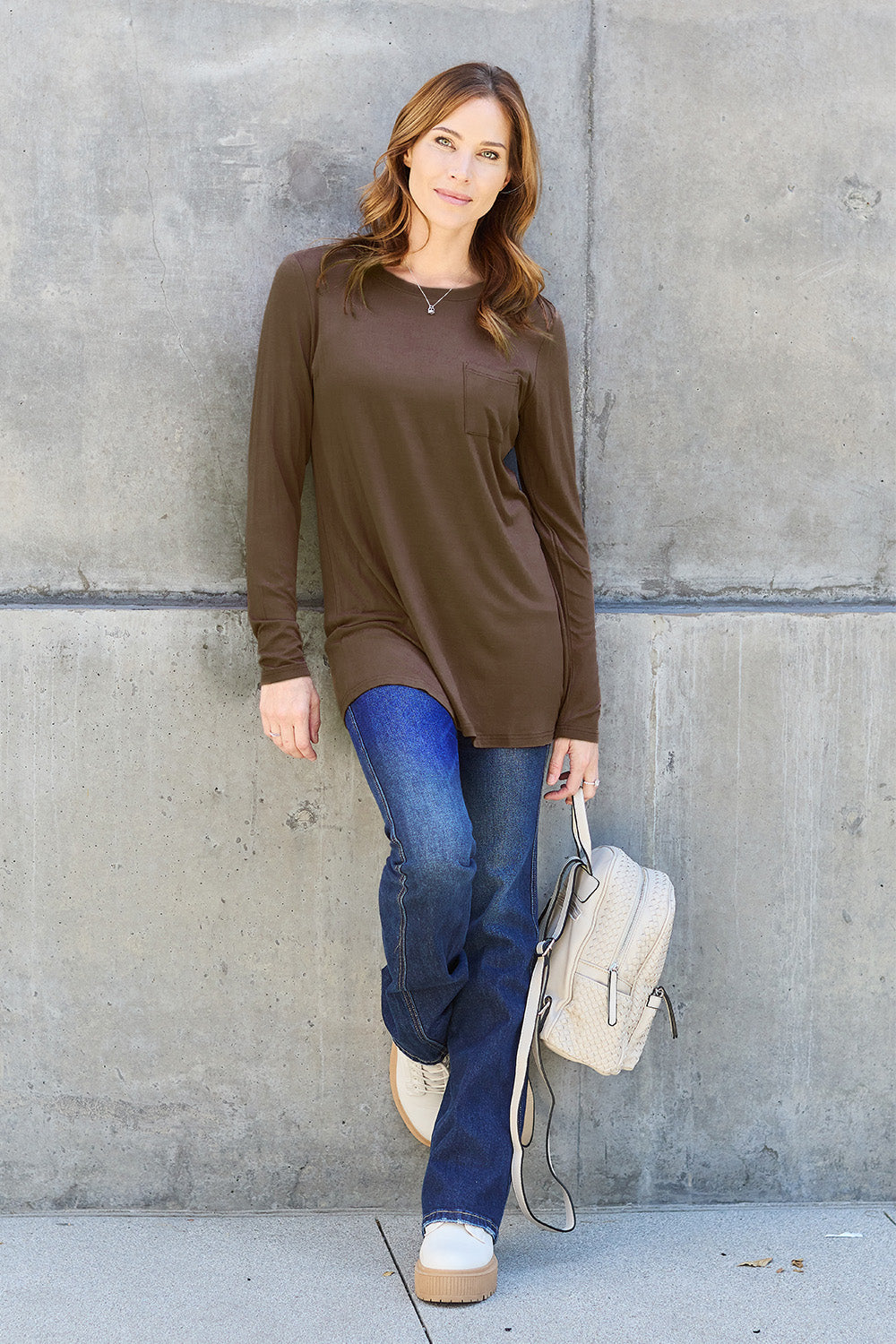 Basic Bae Full Size Round Neck Long Sleeve Top 8026 | Gulf Resellers