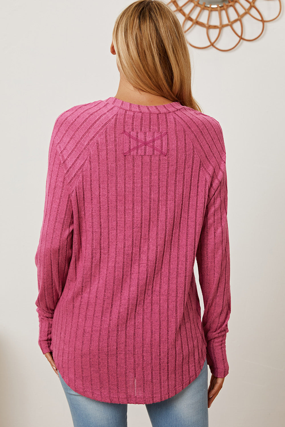 Basic Bae Full Size Ribbed Thumbhole Sleeve T-Shirt | Gulf Resellers