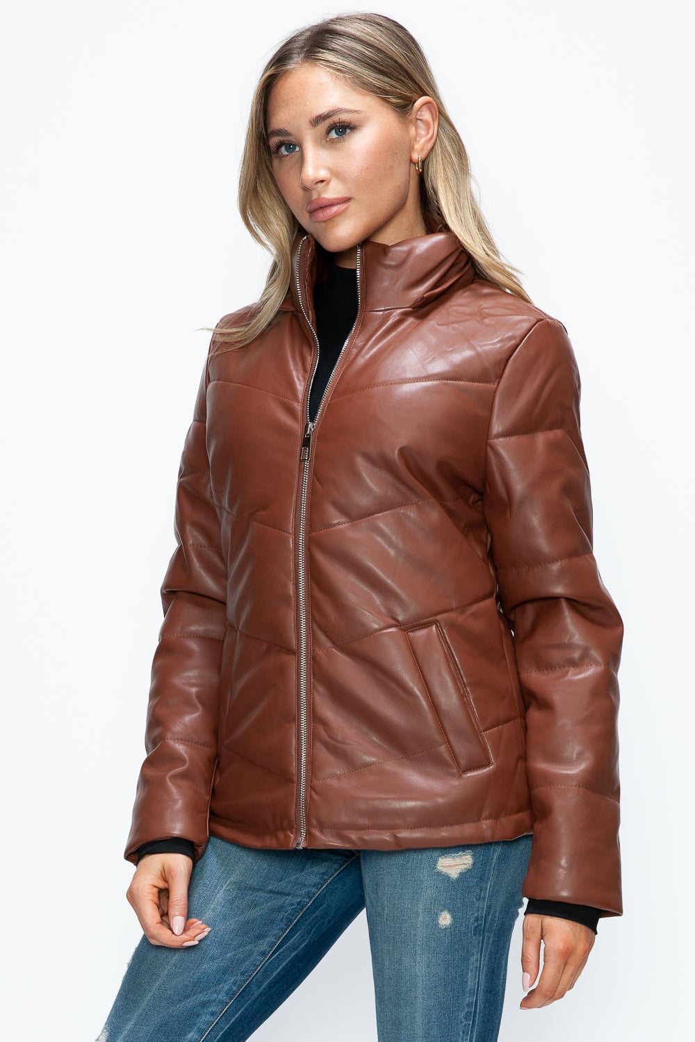 How Dare U Pocketed Zip Up Puffer Jacket with Removable Hood 16130 | Gulf Resellers