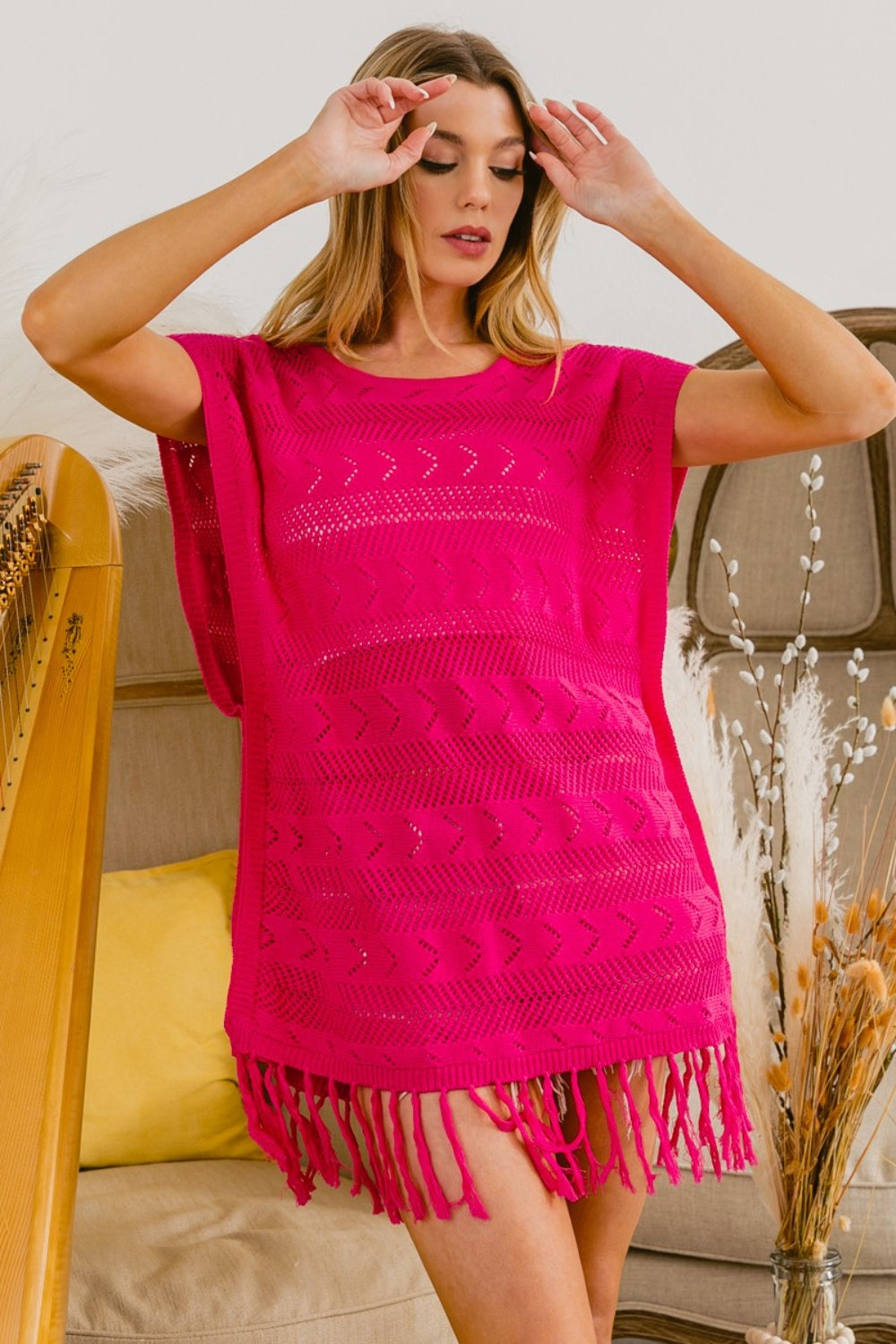BiBi Fringed Hem Knit Top 8180 | Gulf Resellers