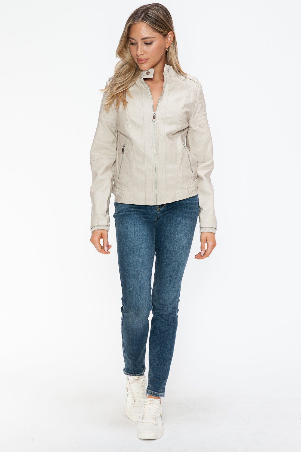 Snobbish PU Leather Biker Jacket with Side Zip Pockets 15628 | Gulf Resellers