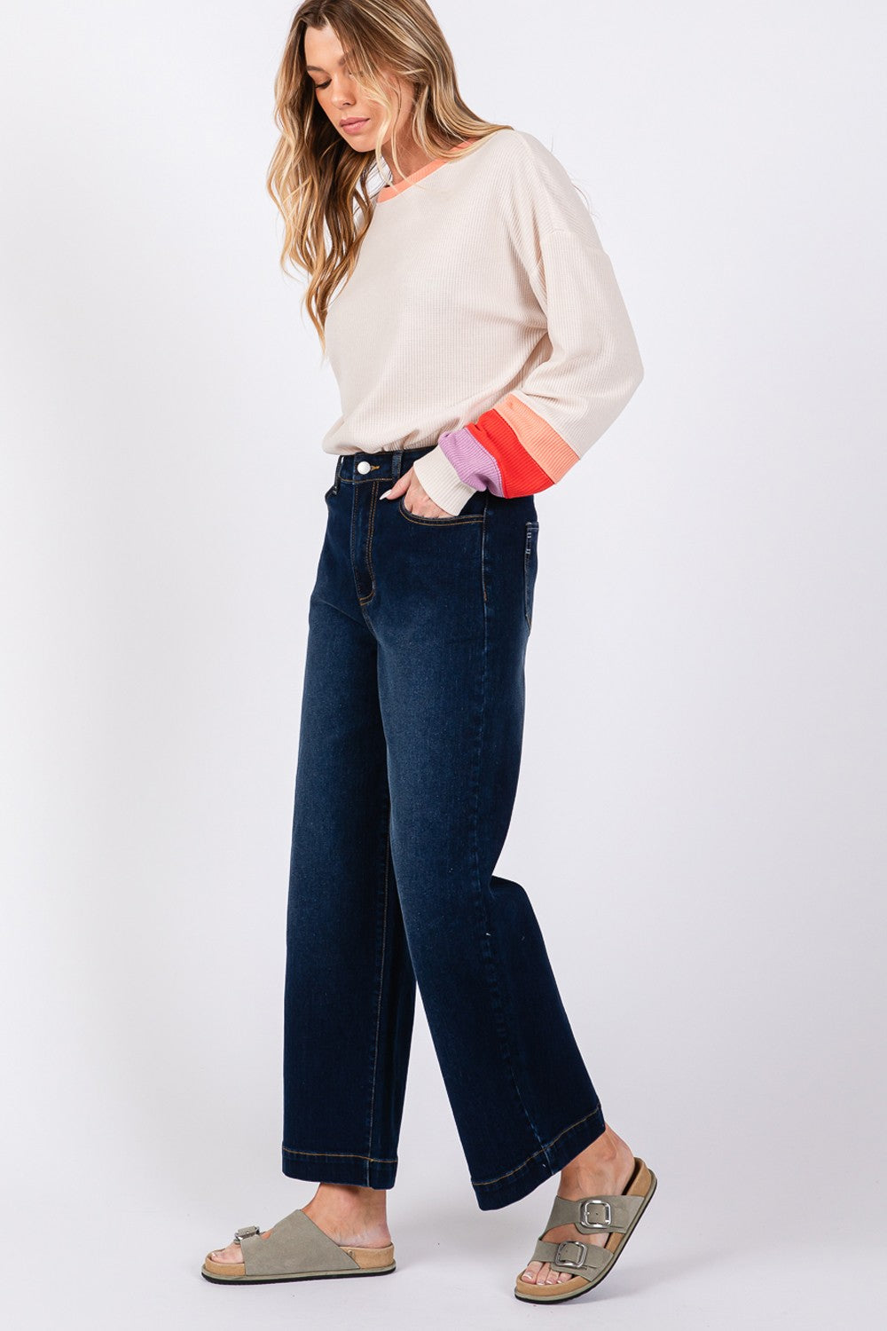 SAGE + FIG High Waist Wide Leg Jeans 10589 | Gulf Resellers