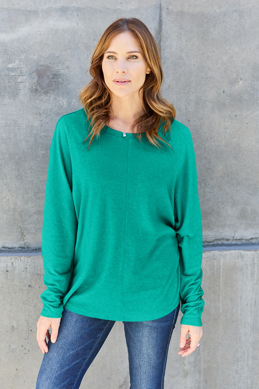 Double Take Full Size Round Neck Long Sleeve T-Shirt | Gulf Resellers