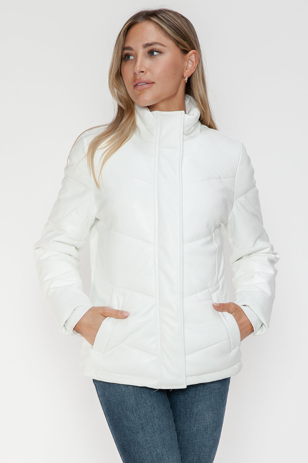 Snobbish Pocketed Zip Up Turtleneck Puffer Jacket 15229 | Gulf Resellers