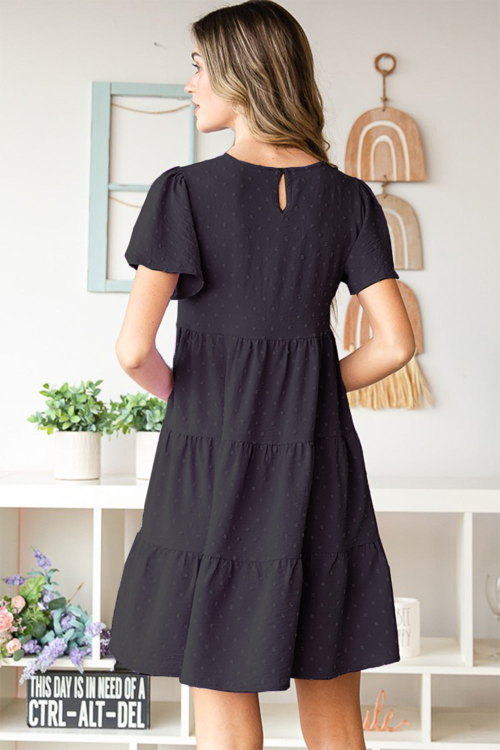 Heimish Swiss Dot Short Sleeve Tiered Dress 6346 | Gulf Resellers