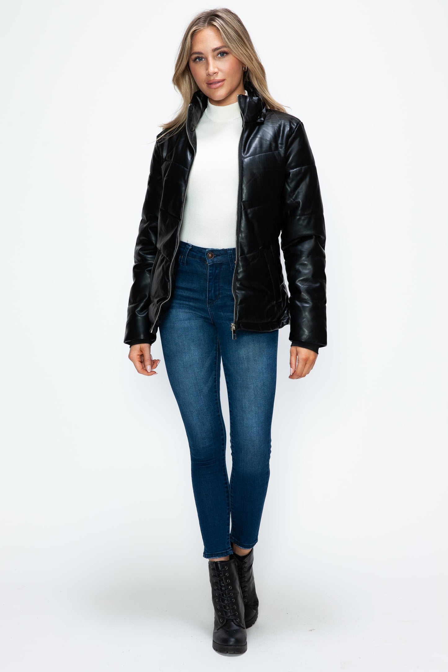 How Dare U Pocketed Zip Up Puffer Jacket with Removable Hood 15695 | Gulf Resellers