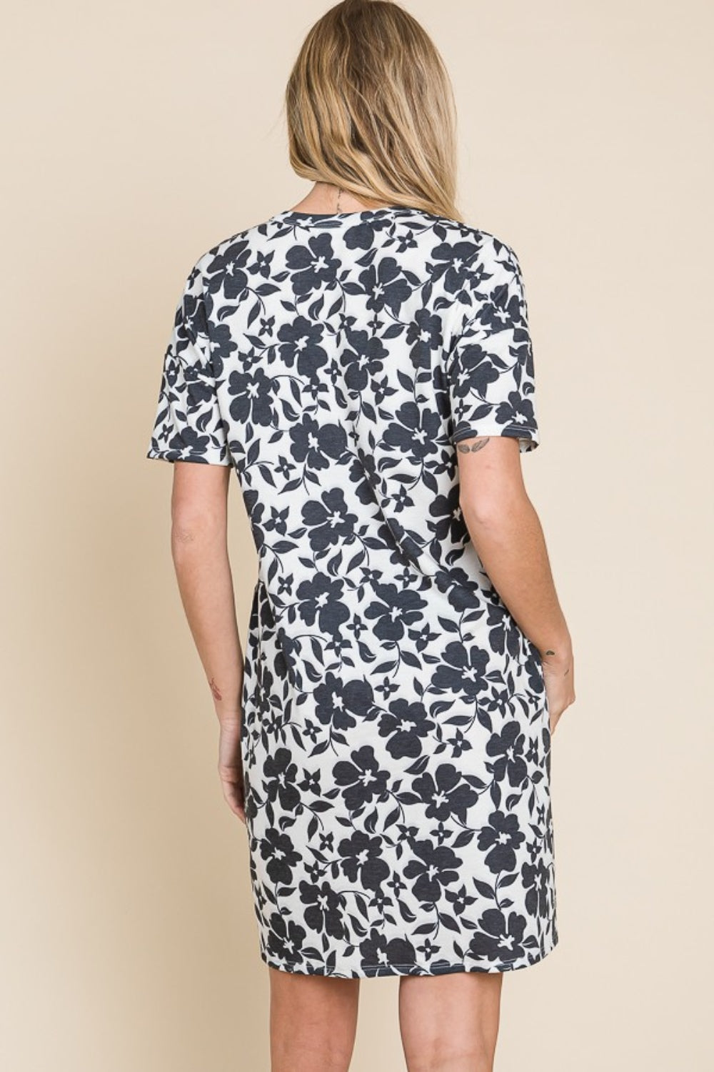 BOMBOM Floral Button Down Mini Dress 9371 | Gulf Resellers