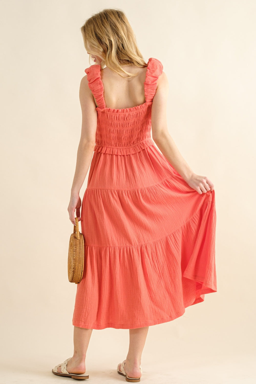 And The Why Smocked Ruffled Tiered Dress 6217 | Gulf Resellers