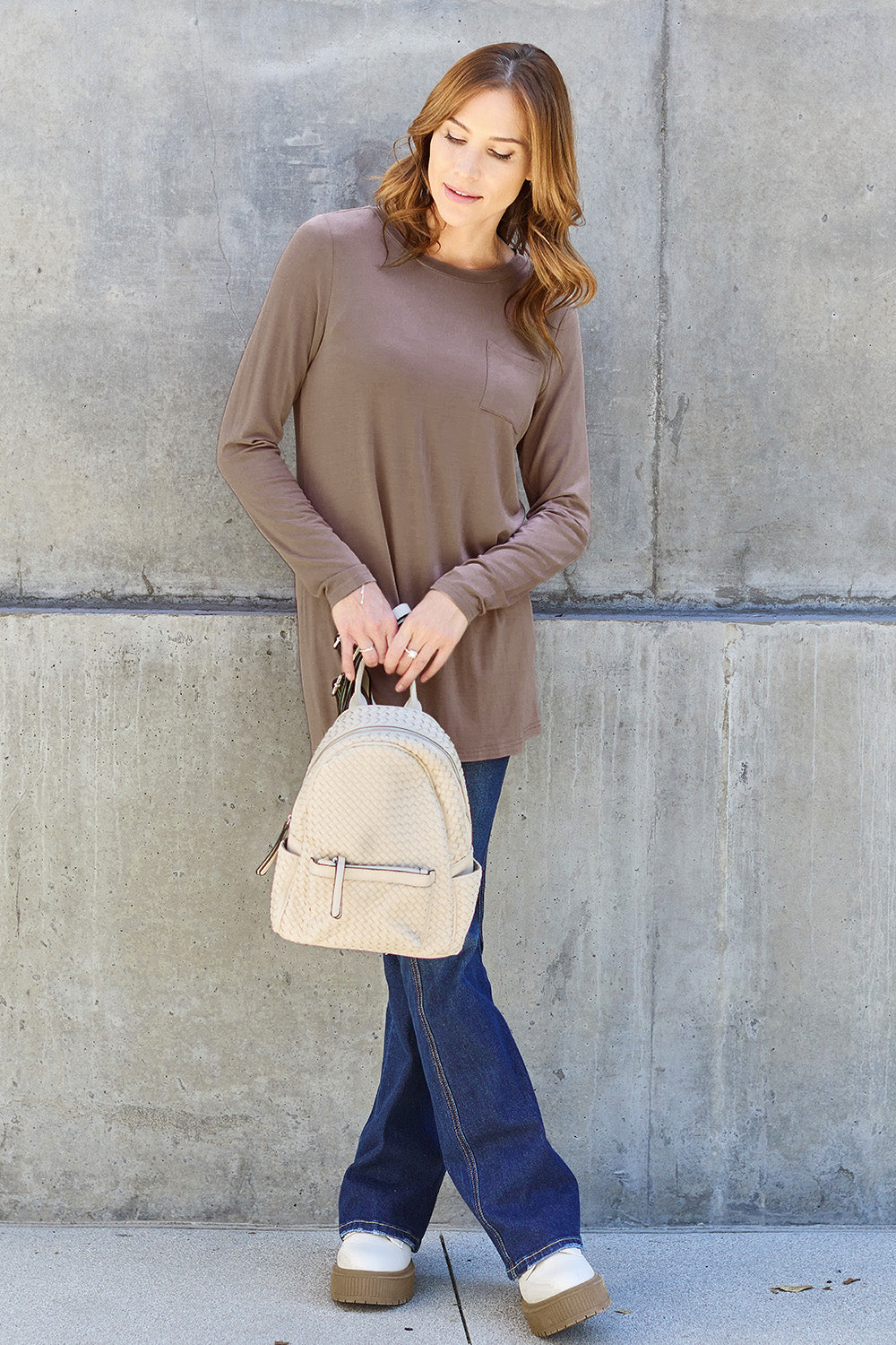 Basic Bae Full Size Round Neck Long Sleeve Top 8036 | Gulf Resellers