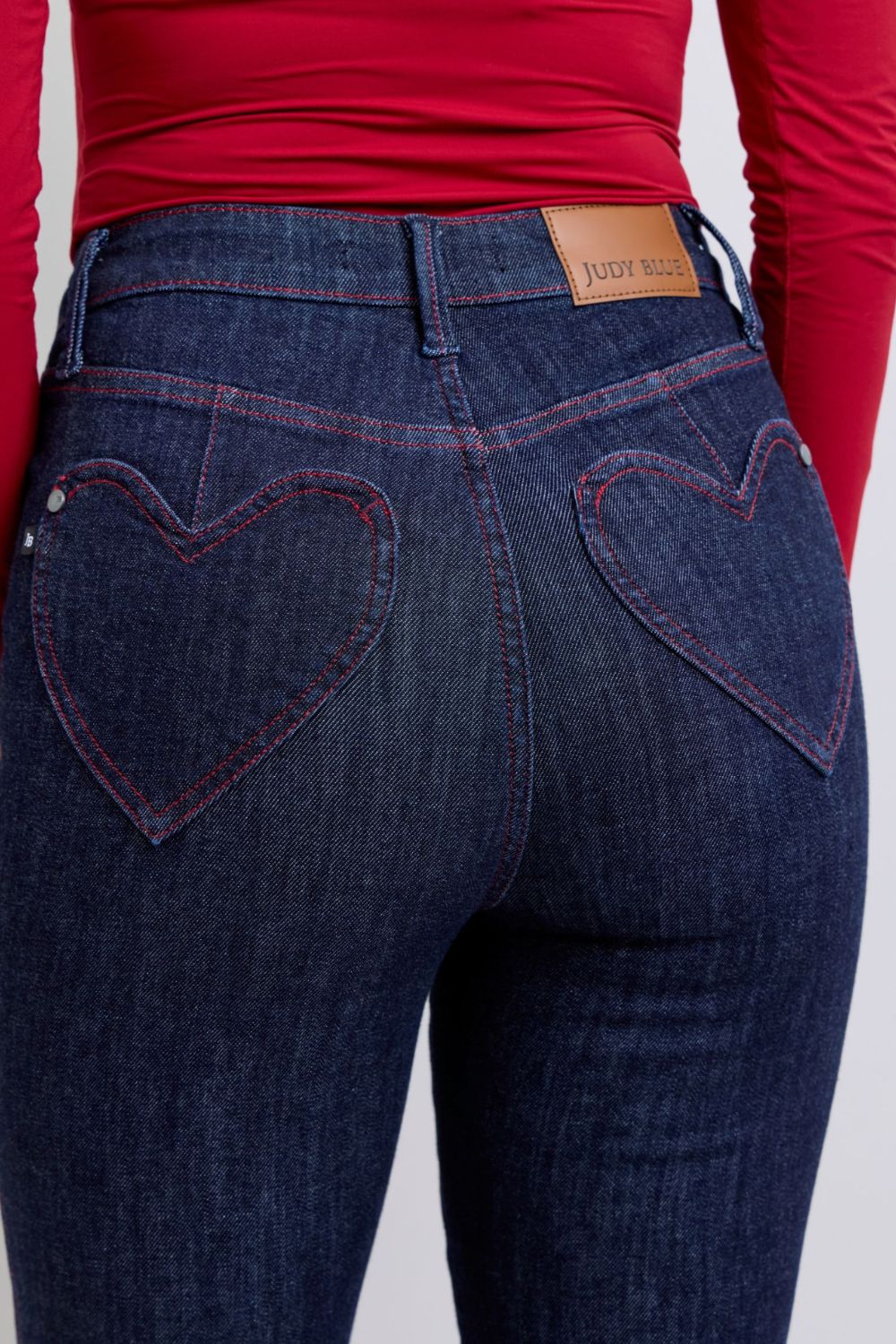 Judy Blue Full Size Heart Shaped Back Pockets Skinny Jeans 8624 | Gulf Resellers