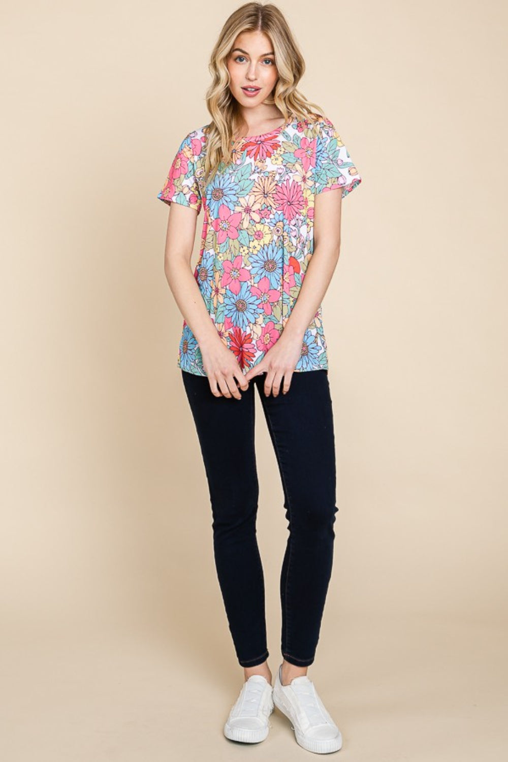 BOMBOM Floral Short Sleeve T-Shirt 6941 | Gulf Resellers