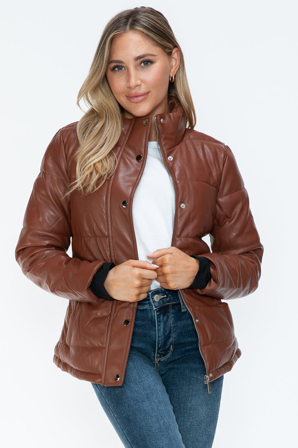 YMI Pocketed Zip Up Turtleneck Puffer Jacket 15762 | Gulf Resellers