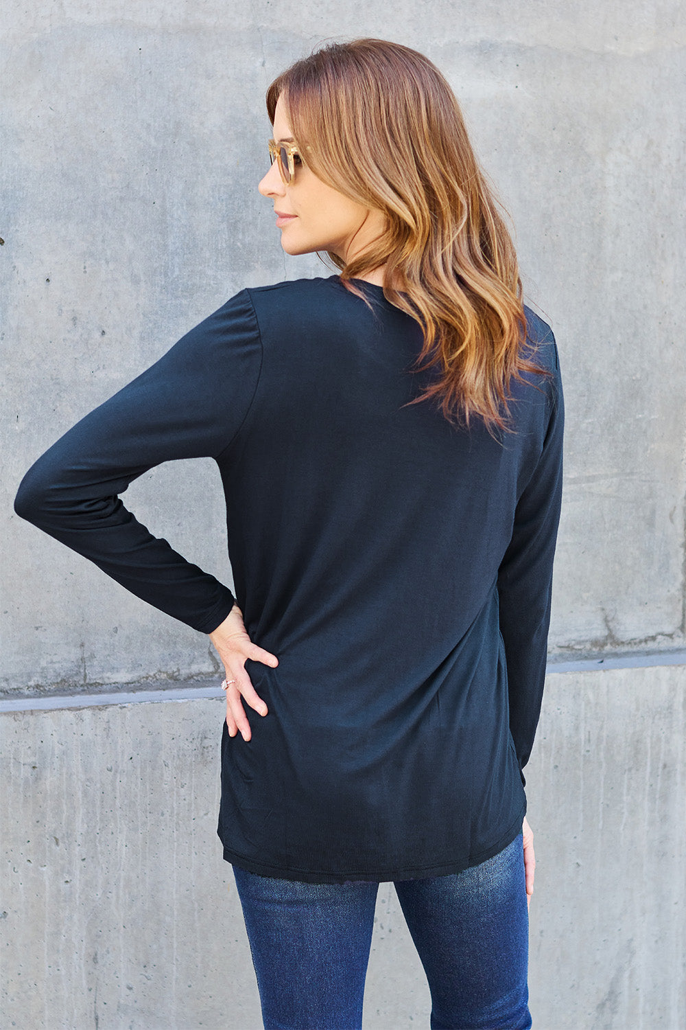 Basic Bae Full Size Round Neck Long Sleeve Top 8019 | Gulf Resellers