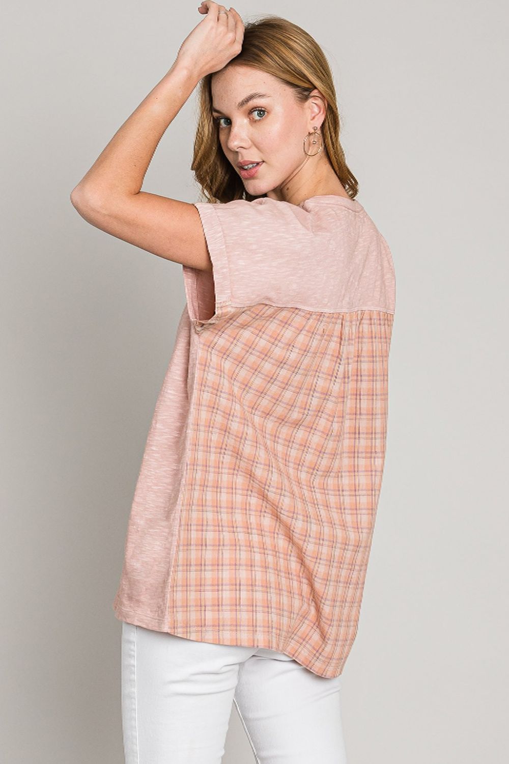 Cotton Bleu by Nu Label Plaid Short Sleeve T-Shirt 5625 | Gulf Resellers