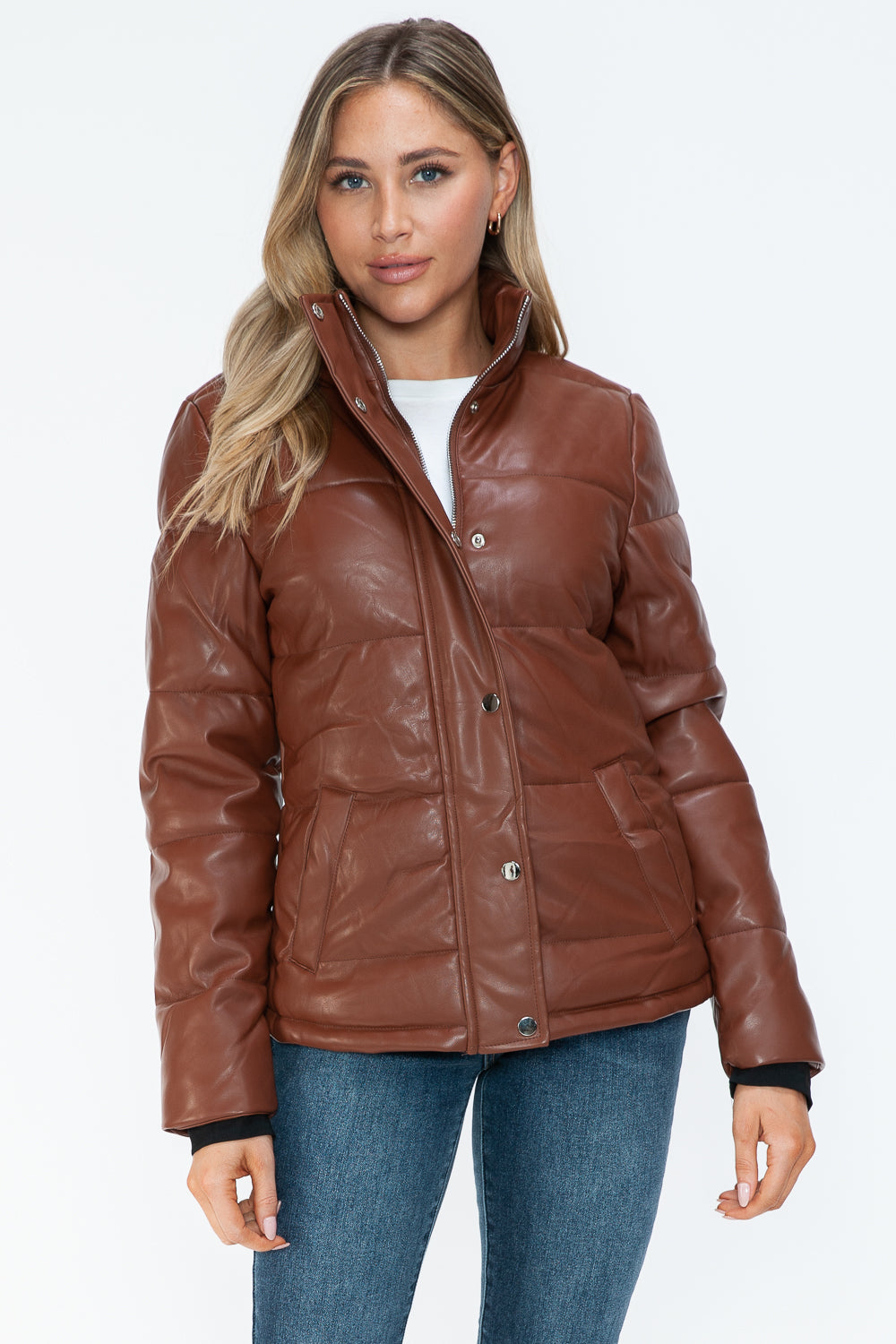 YMI Pocketed Zip Up Turtleneck Puffer Jacket 15757 | Gulf Resellers