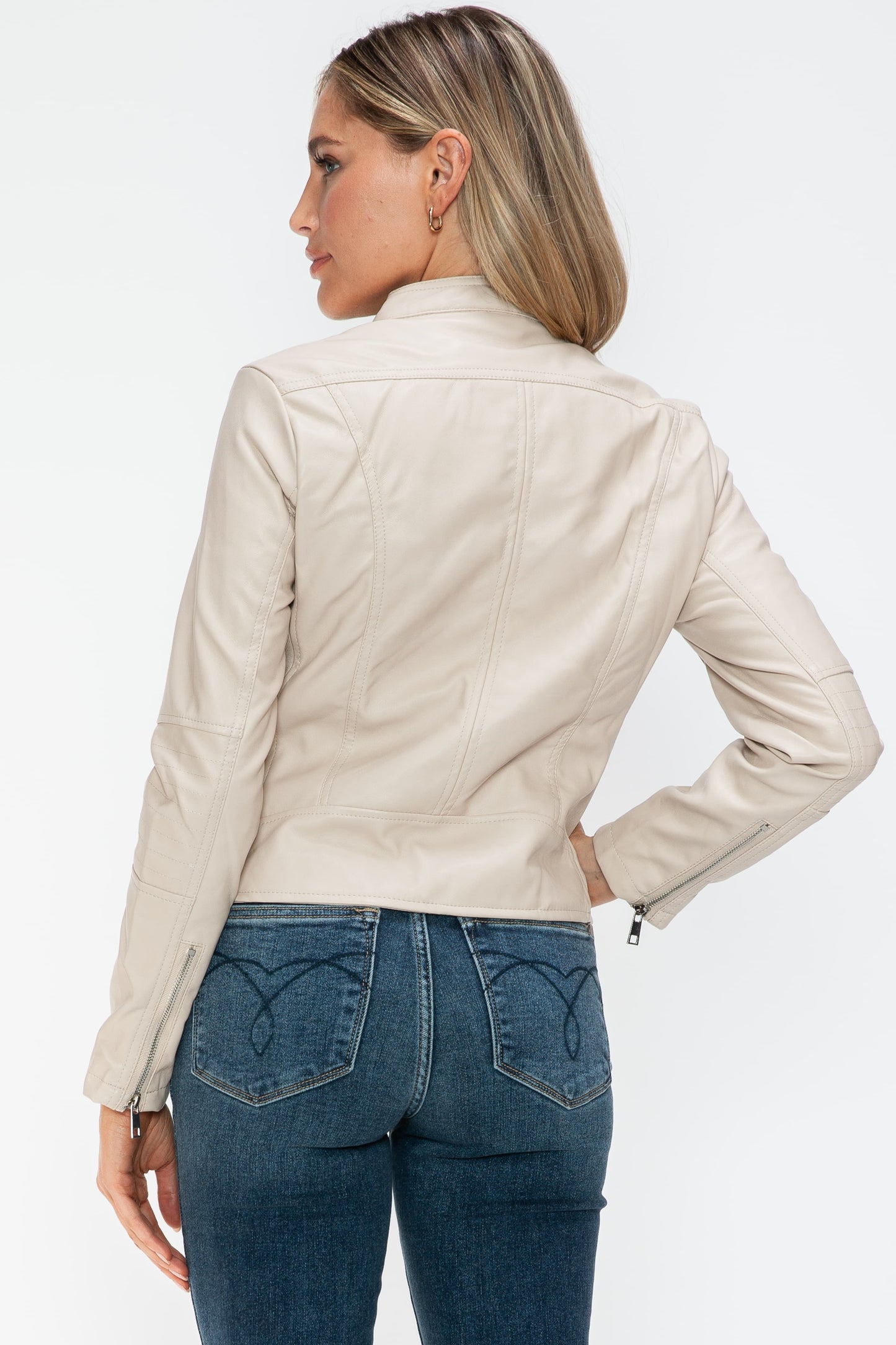 Snobbish PU Leather Zip Up Jacket with Pockets 15349 | Gulf Resellers
