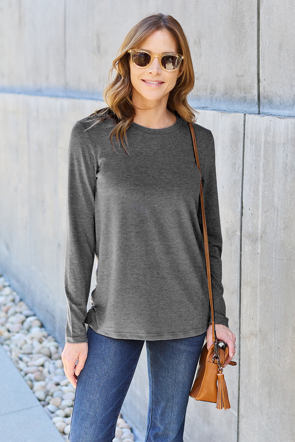 Basic Bae Full Size Round Neck Long Sleeve Top 7167 | Gulf Resellers